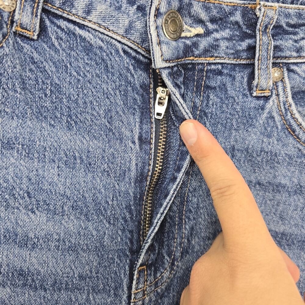 We The Free People Womens 29 Blue Relaxed Straight Slouch Frayed Hem - Picture 4 of 15